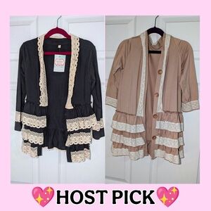 💖HP💖 2 Boutique Cardigans Bundle .. Ruffles & Lace